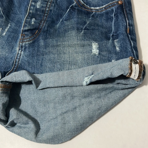 One Teaspoon High Waist Bandits Tuscany Dark Blue Wash Distressed Bleach Dye 25 - Picture 9 of 16